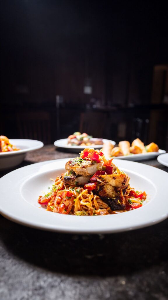 Plated pasta entrée at 440 Main.